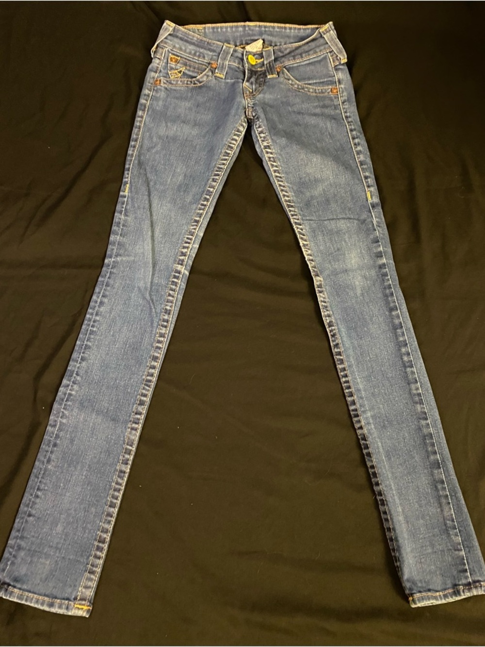 True Religion Women’s Skinny Jeans in Medium Blue Denim